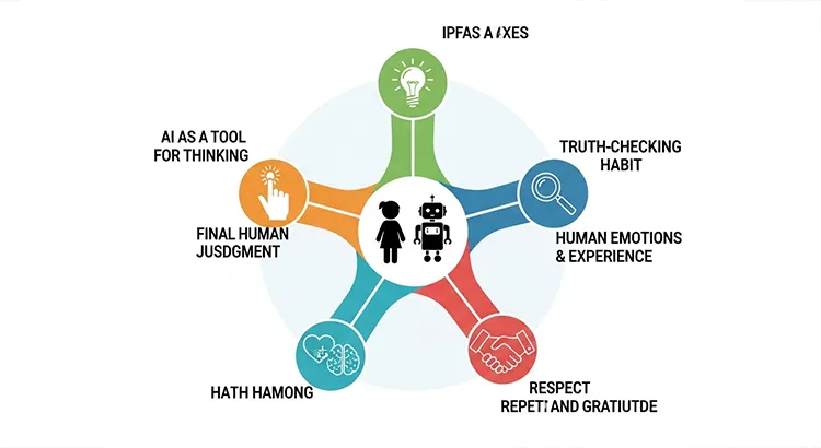 AIと子どもの関わり方 5つの軸のイメージ