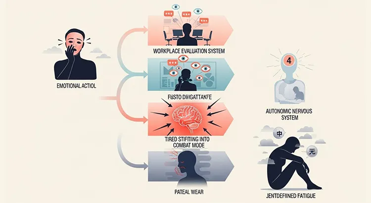 心の疲労が蓄積するプロセスの例