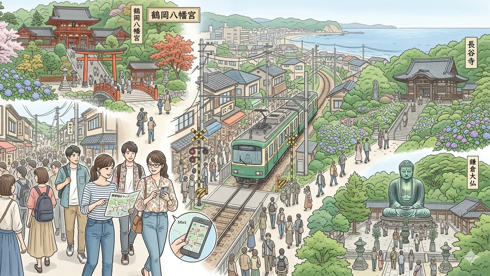 鎌倉観光ルートの設計をAIの考察で比較する記事のサムネイル