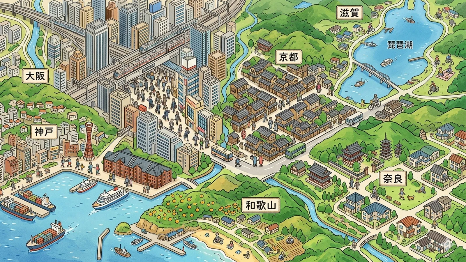 関西移住の幸福度を構造的にAIの考察で比較する記事のサムネイル