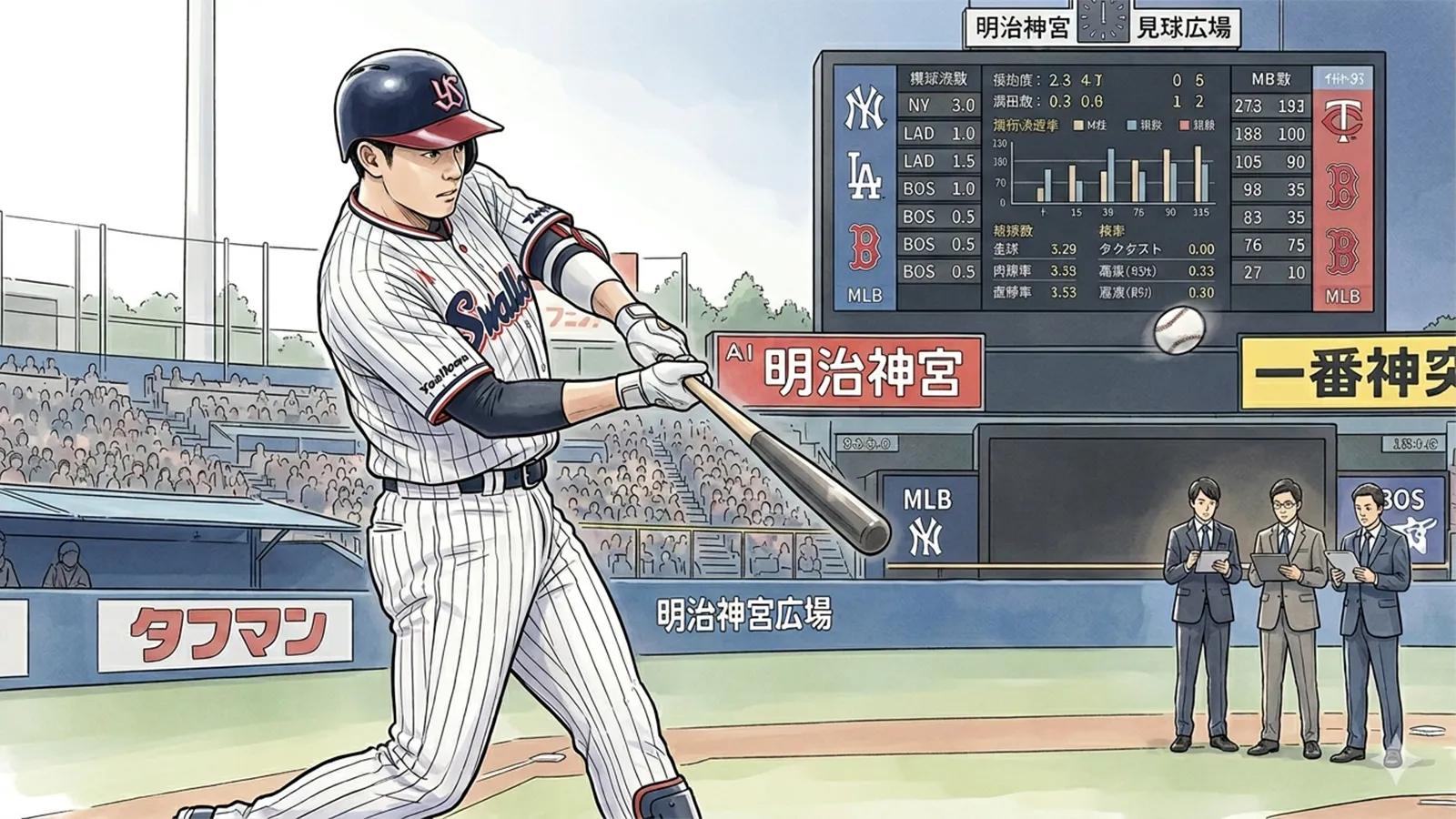 村上宗隆のMLB移籍先候補をAI考察で比較する記事のサムネイル