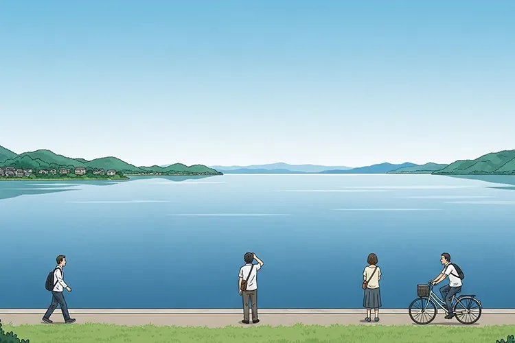 滋賀県・琵琶湖を中心にした穏やかな湖畔の風景と日常の暮らし