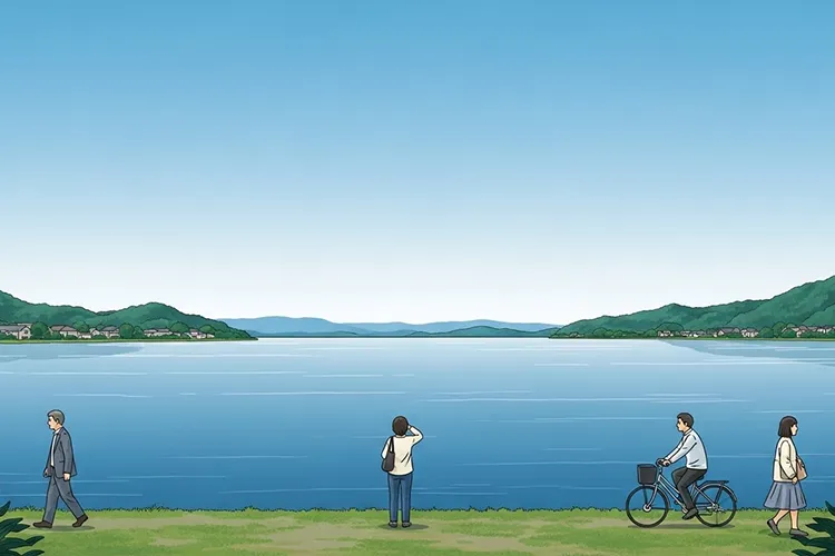 滋賀県・琵琶湖を中心にした穏やかな湖畔の風景と日常の暮らし