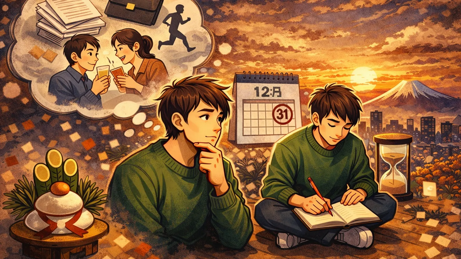 年末に人が振り返りをしたがる理由をAIの考察で比較する記事のサムネイル