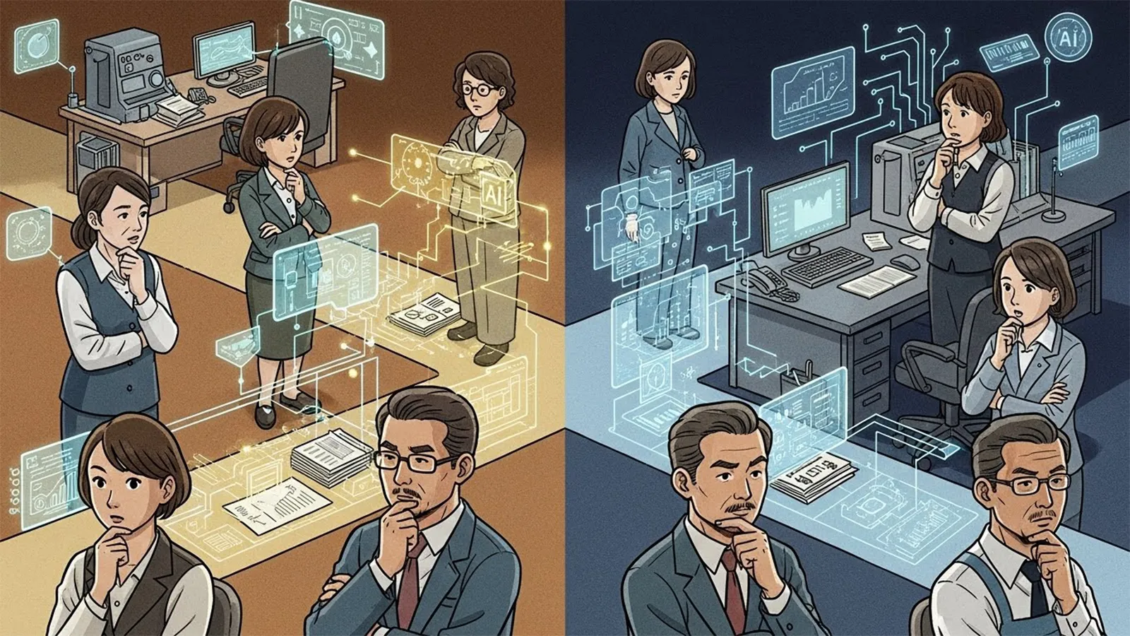 中小企業とAIの関係をAIの考察で比較する記事のサムネイル