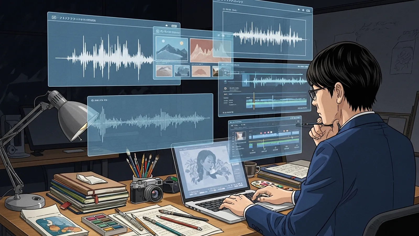 AI生成物と創作労働の関係をAIの考察で比較する記事のサムネイル