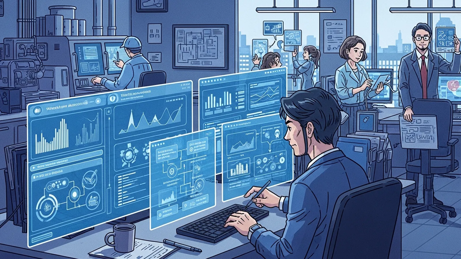 AIの考察で社会と仕事の分業構造変化を比較する記事のサムネイル