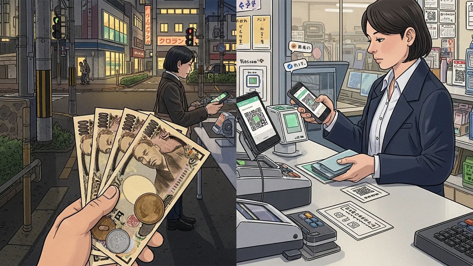 キャッシュレス社会と現金経済の行方をAIの考察で比較する記事のサムネイル