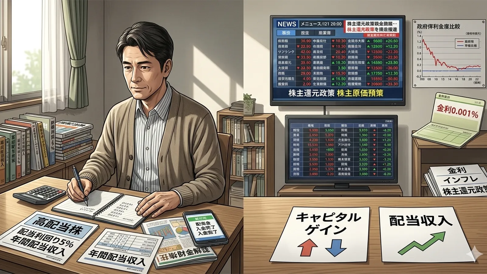 高配当株人気の構造をAIの考察で比較する記事のサムネイル