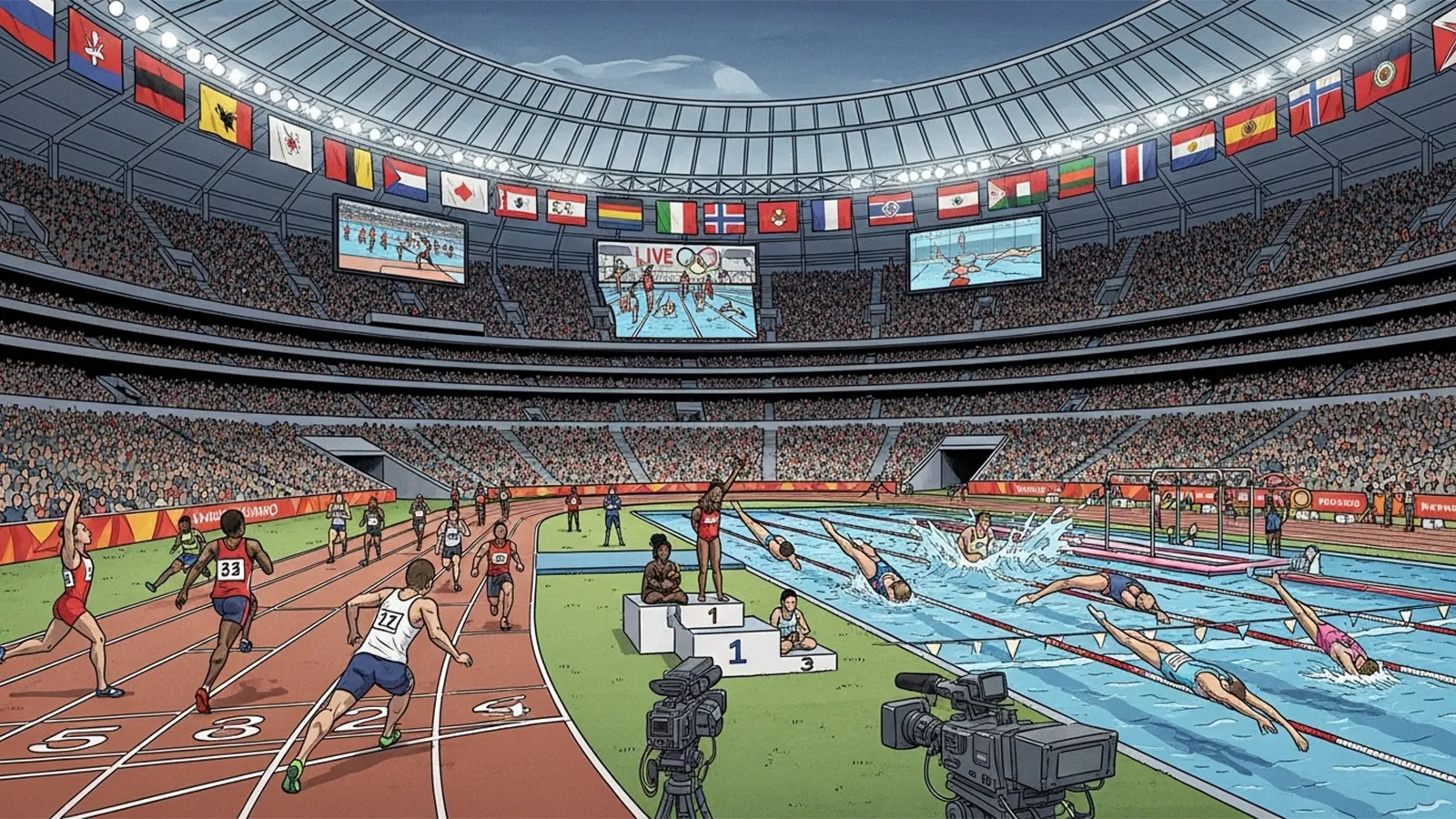 オリンピックの国家性と商業性をAIの考察で比較する記事のサムネイル