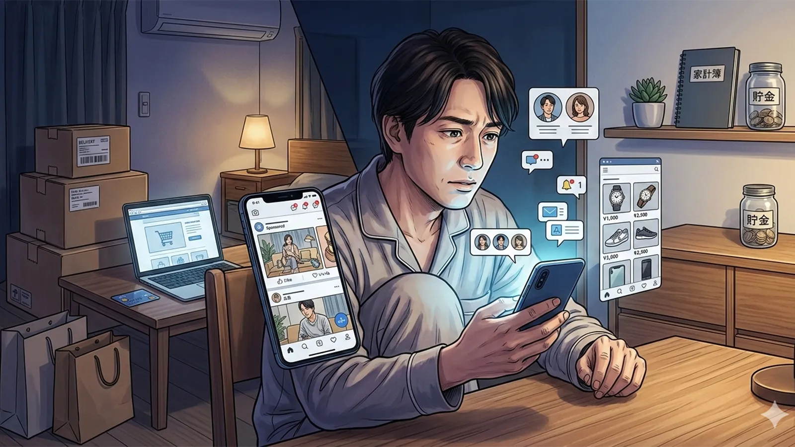 SNSが消費欲求を増幅する構造をAIの考察で比較する記事のサムネイル