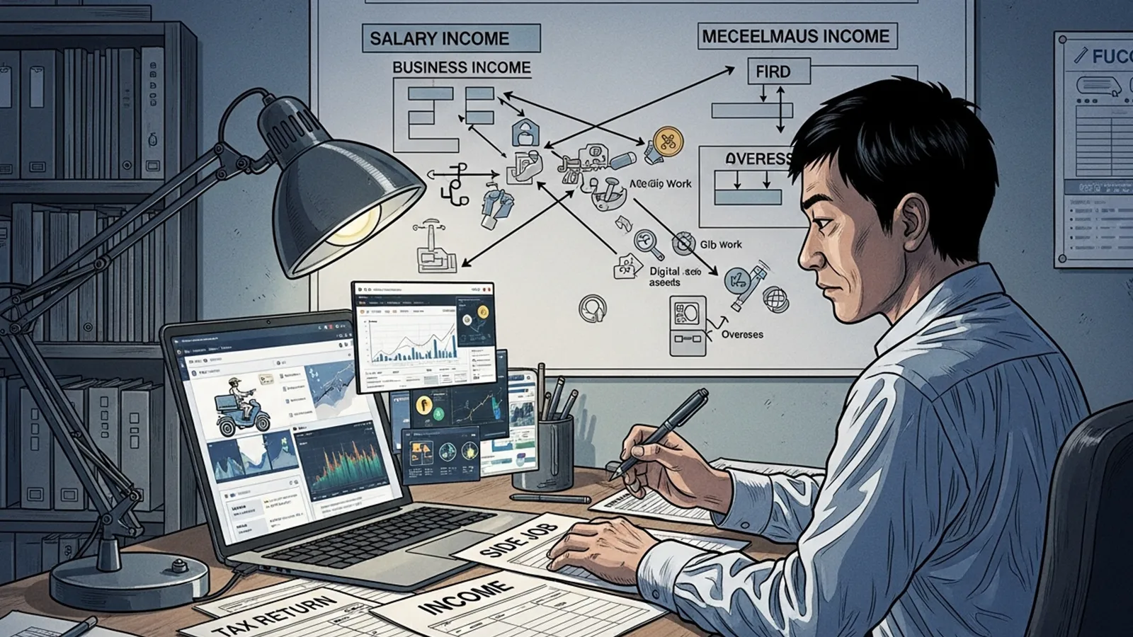 確定申告制度と多様な働き方をAIの考察で比較する記事のサムネイル