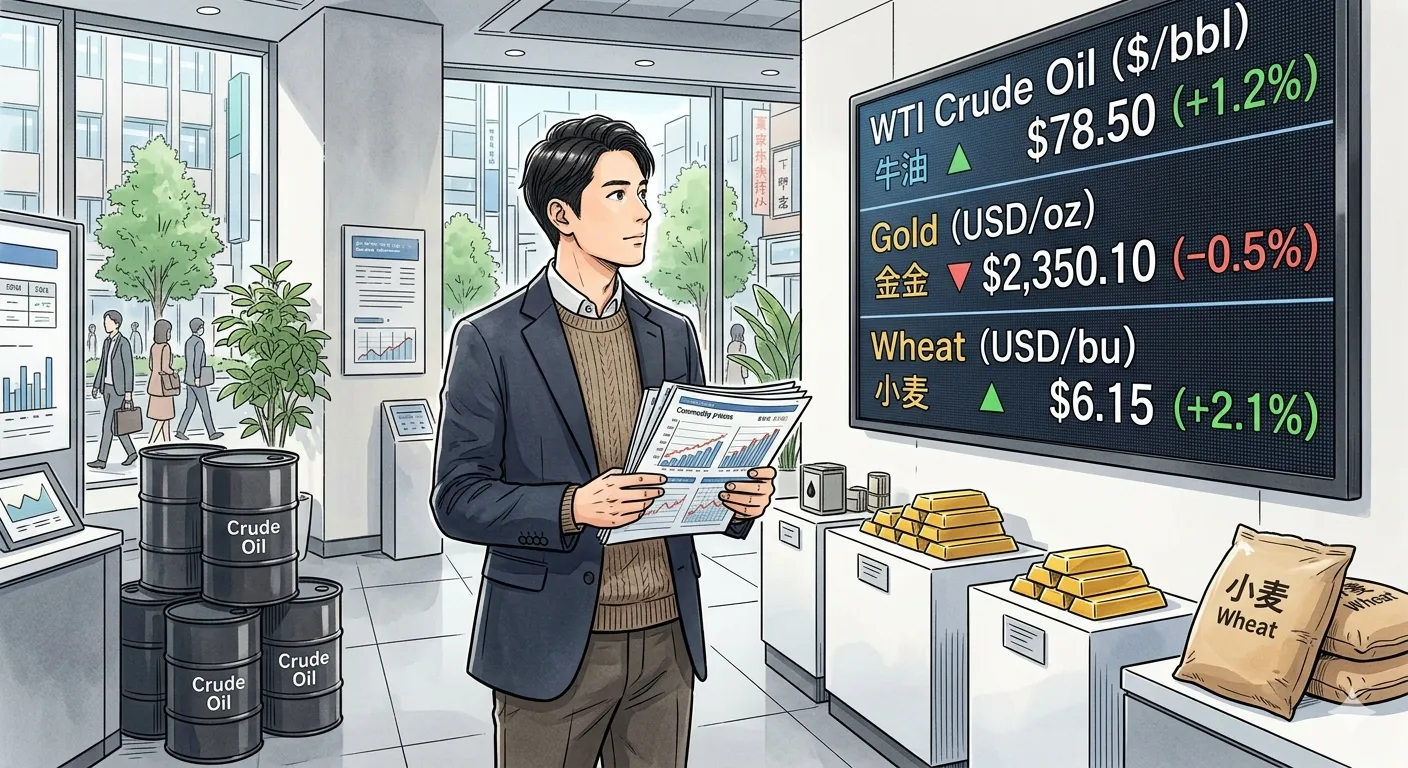 コモディティ市場の位置づけをAIの考察で比較する記事のサムネイル