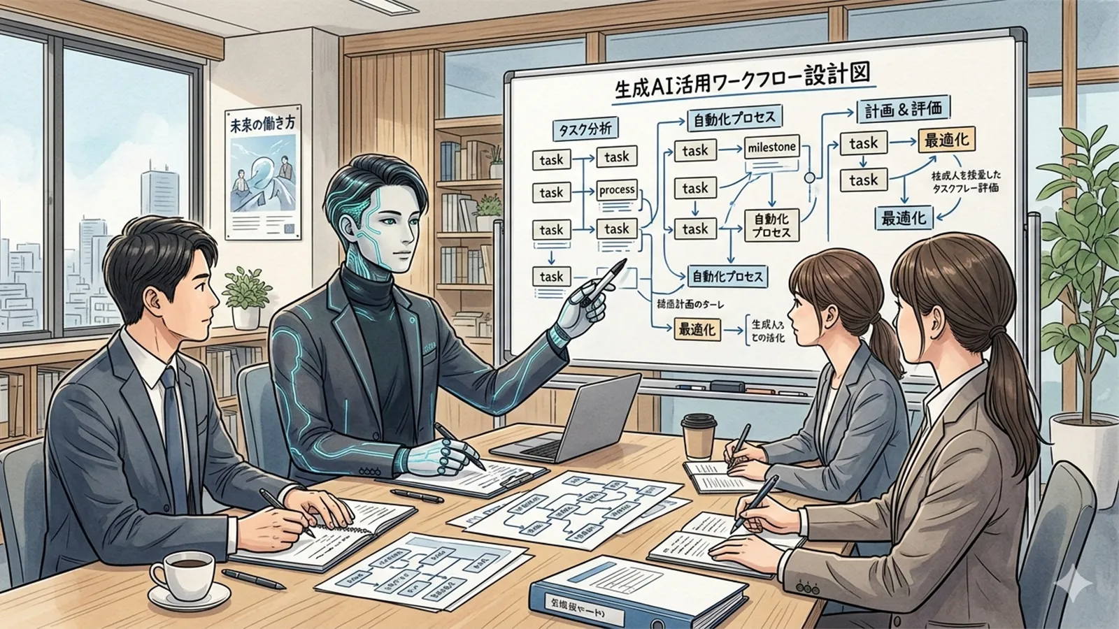 生成AIは補助者か業務設計者かをAIの考察で比較する記事のサムネイル