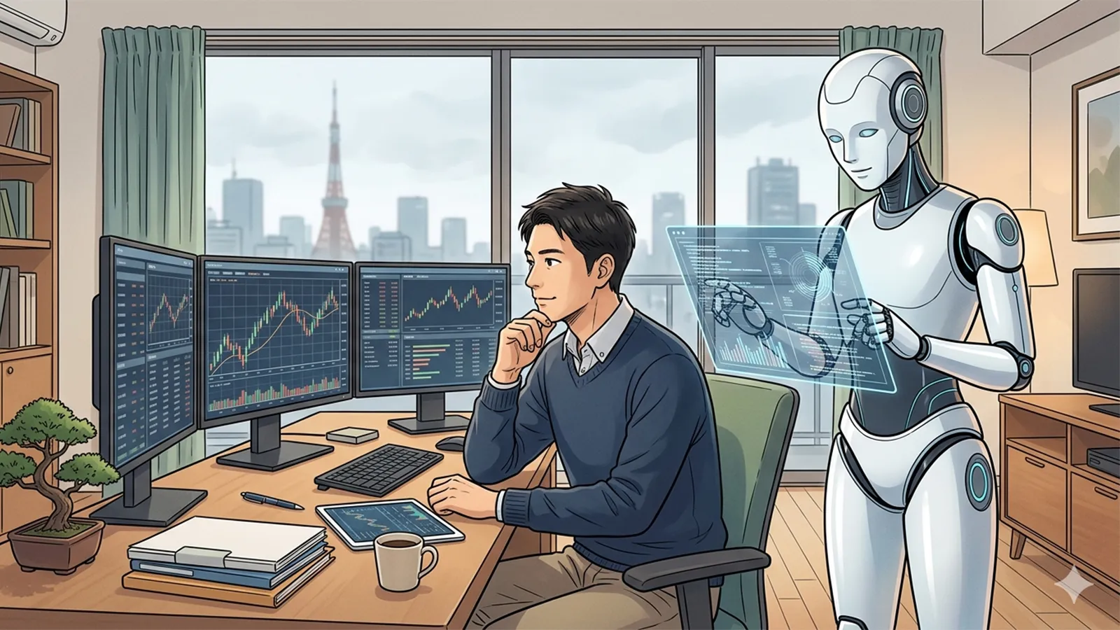 AIと人間の投資判断の違いをAIの考察で比較する記事のサムネイル