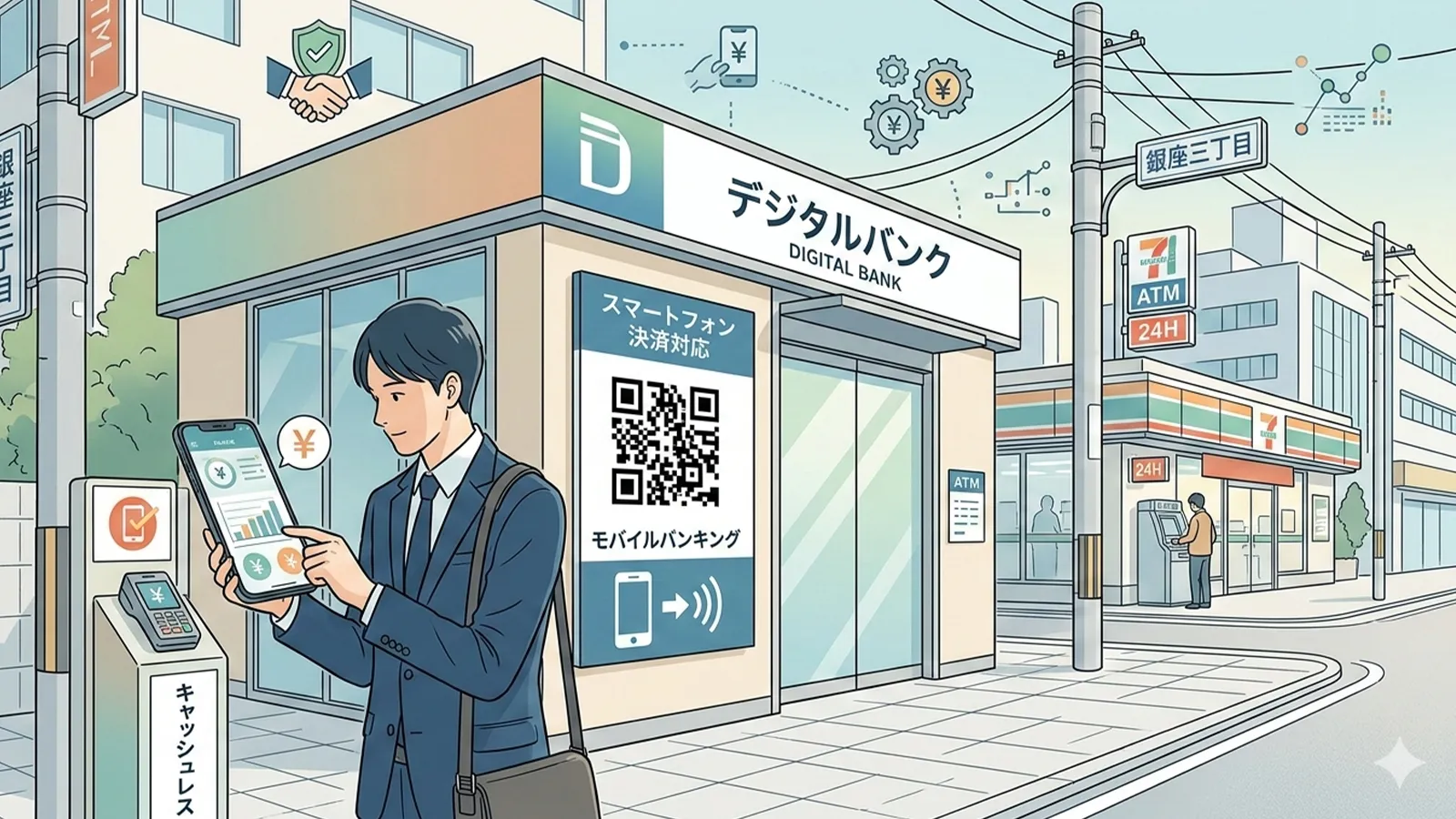 デジタルバンクと従来銀行の関係をAIの考察で比較する記事のサムネイル