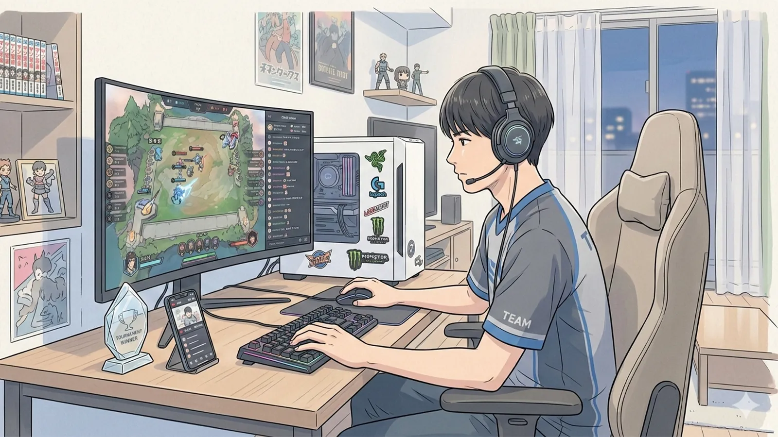 eスポーツ選手の収益構造をAIの考察で比較整理する記事のサムネイル