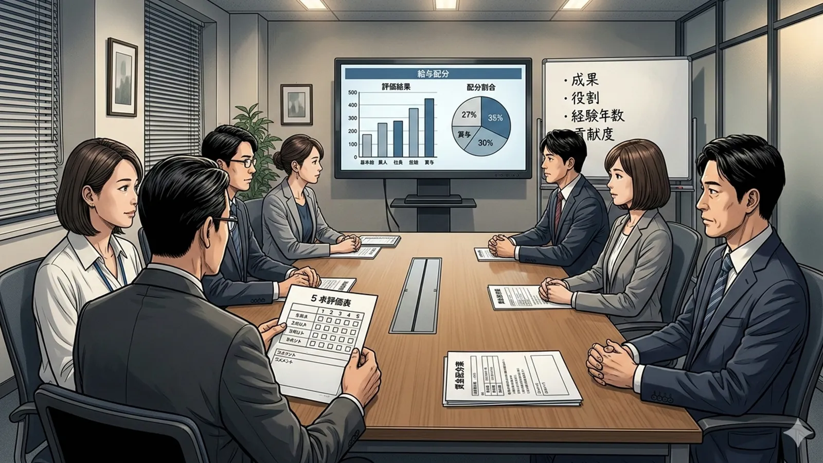 評価制度と賃金分配の関係をAIの考察で比較する記事のサムネイル