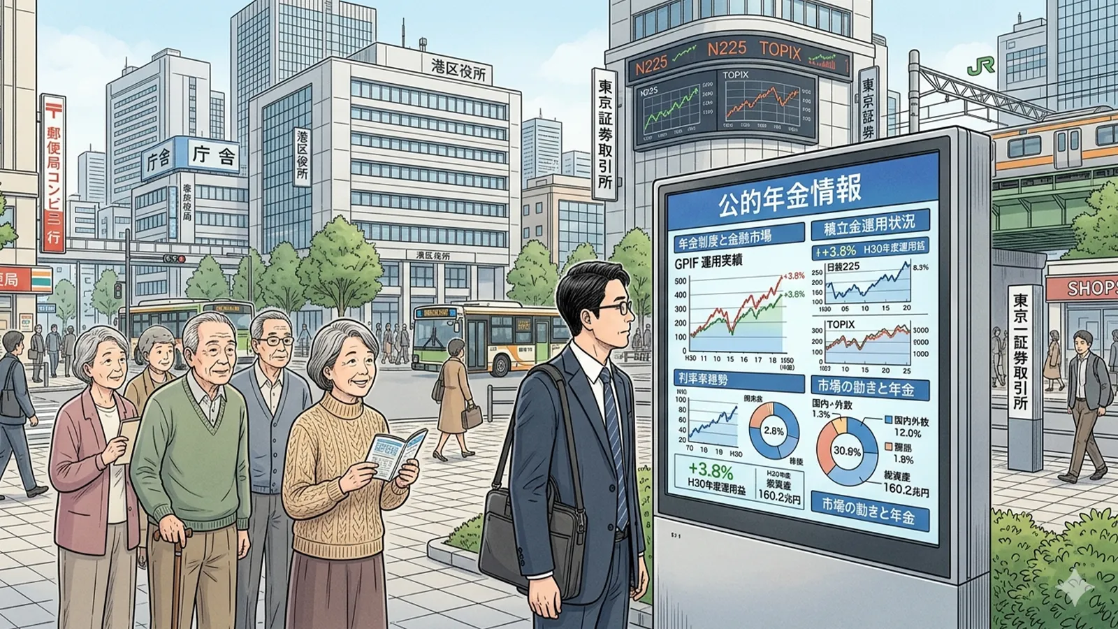 年金制度と投資市場の関係をAIの考察で比較する記事のサムネイル