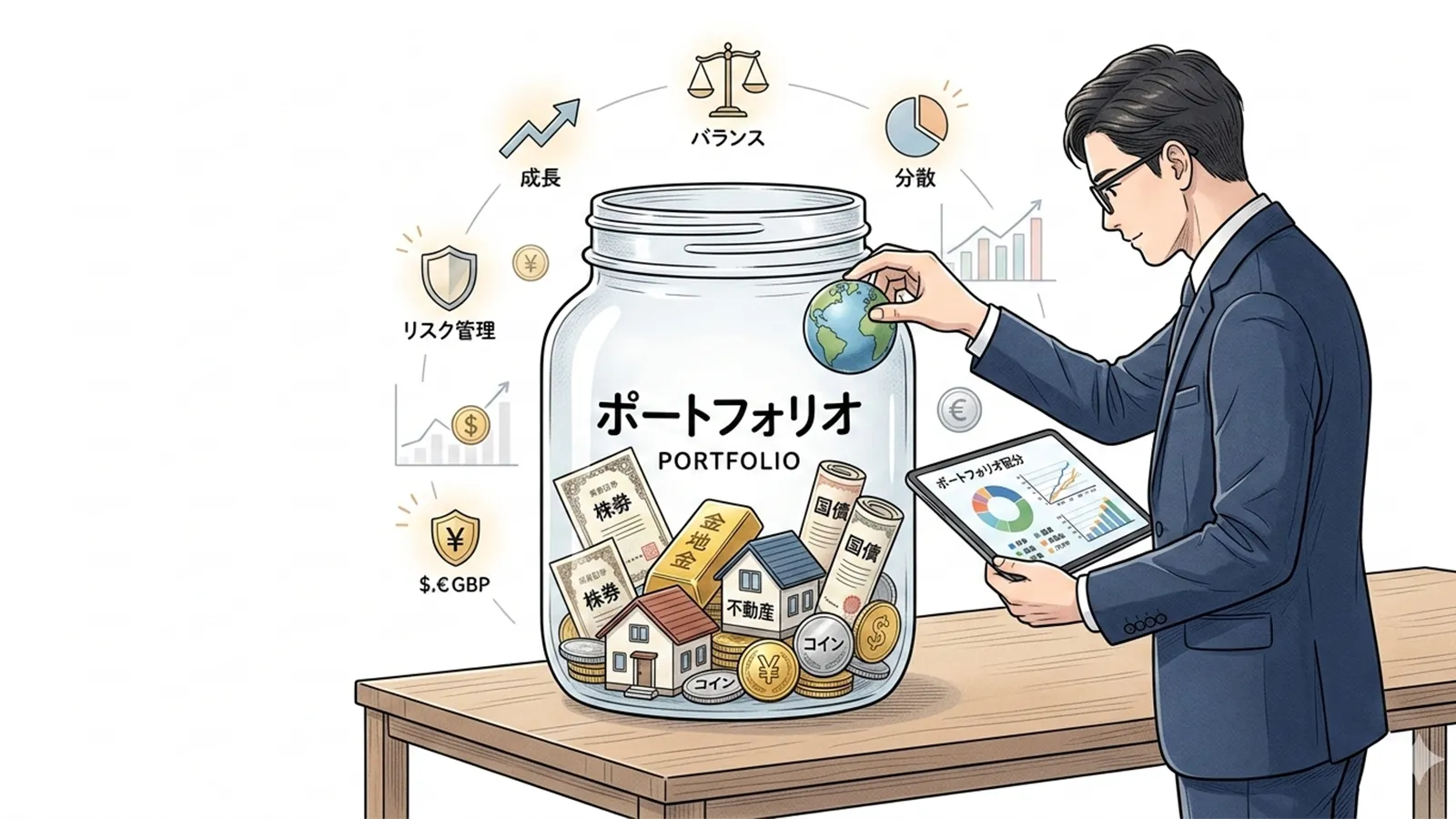 ポートフォリオ分散の意味と限界をAIの考察で比較する記事のサムネイル