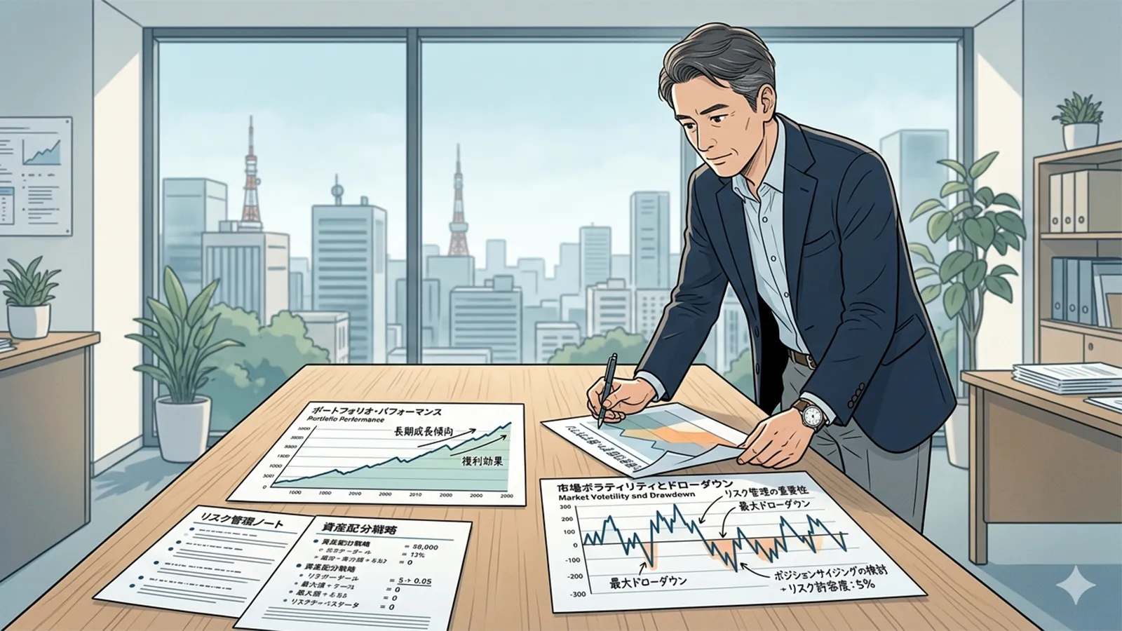 リスク管理とパフォーマンスの関係をAIの考察で比較する記事のサムネイ