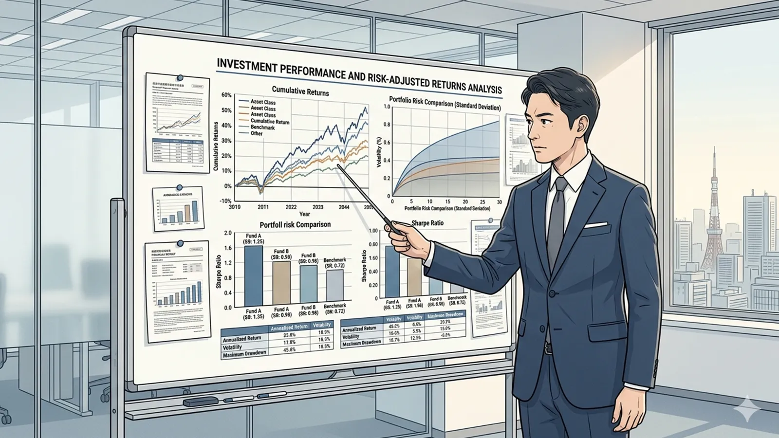 シャープレシオの有効性をAIの考察で比較する記事のサムネイル