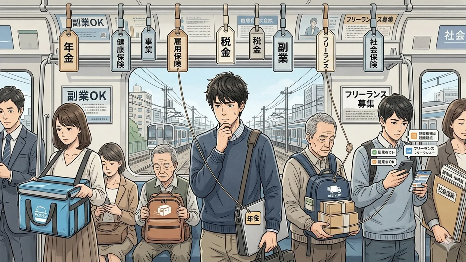 副業前提社会と社会保障の変化をAIの考察で比較する記事のサムネイル