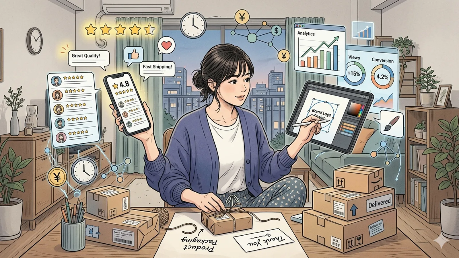 副業が労働から個人サービスへ変化する構造をAIの考察で比較する記事のサムネイル