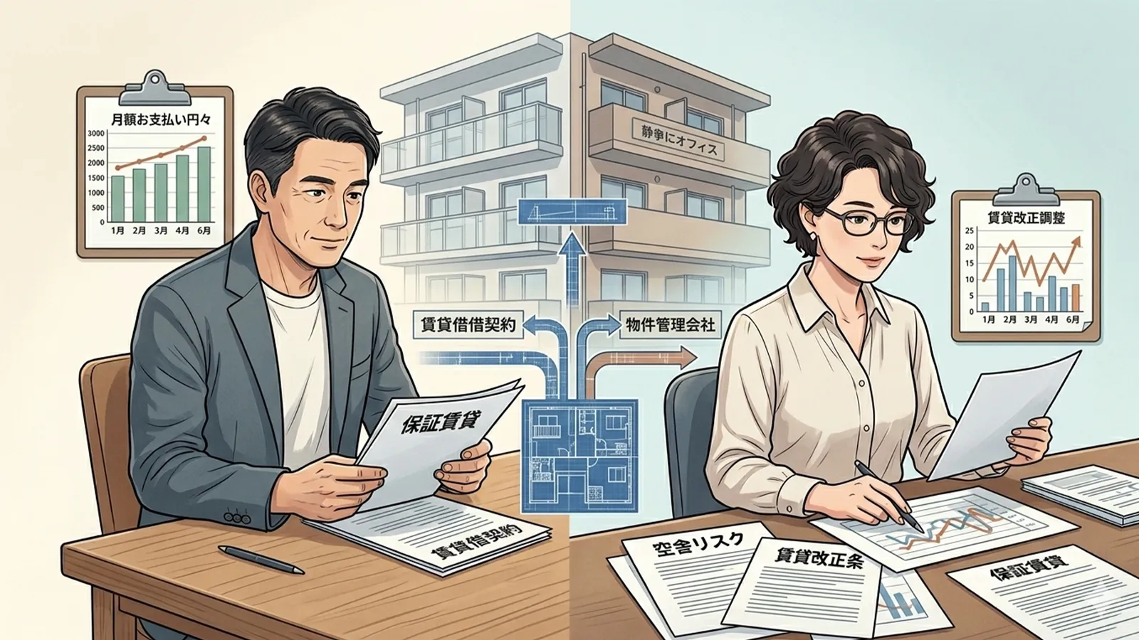 サブリースの契約構造をAIの考察で比較する記事のサムネイル