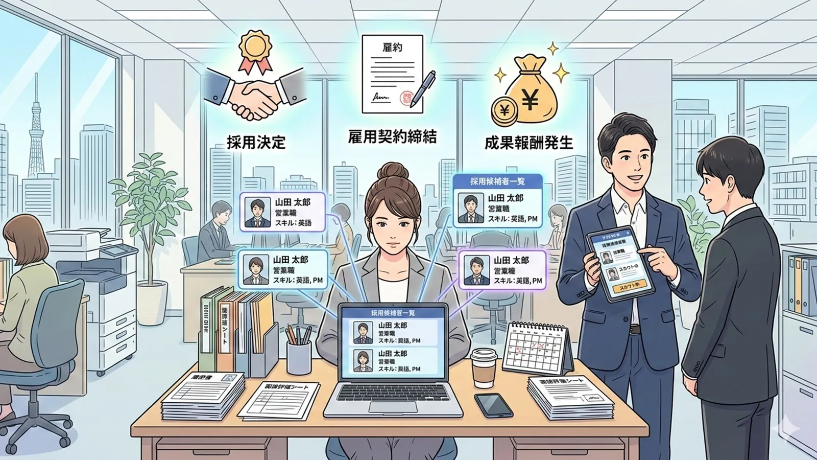 成功報酬型採用の仕組みと労働市場構造をAIの考察で比較する記事のサムネイル