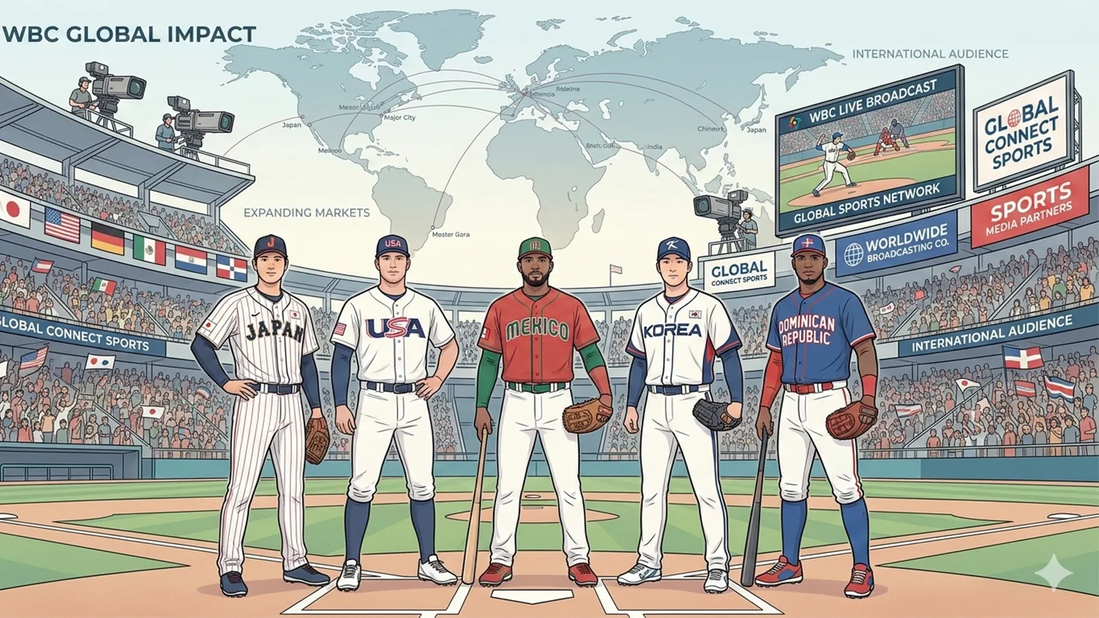 WBCが国際スポーツ市場に与える影響をAIの考察で比較する記事のサムネイル