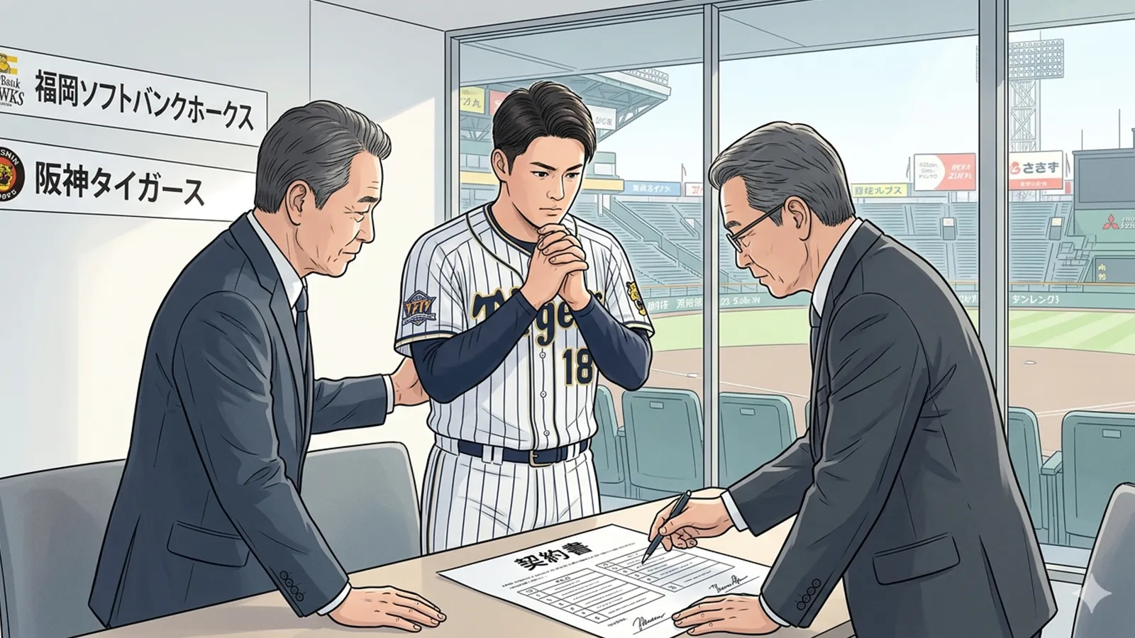 プロ野球FA制度と選手球団関係をAIの考察で比較する記事のサムネイル