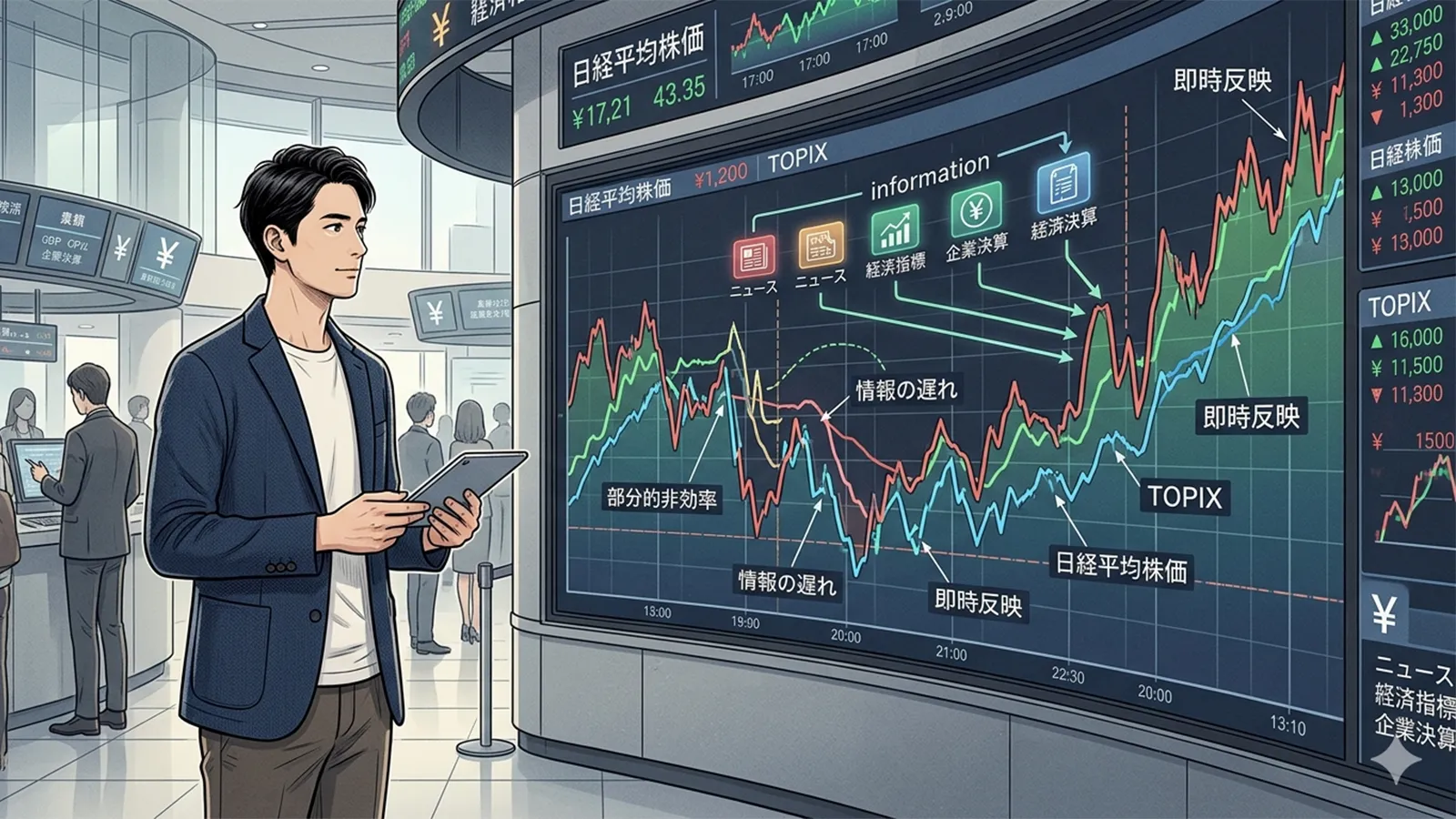 市場の効率性の成立条件をAIの考察で比較する記事のサムネイル