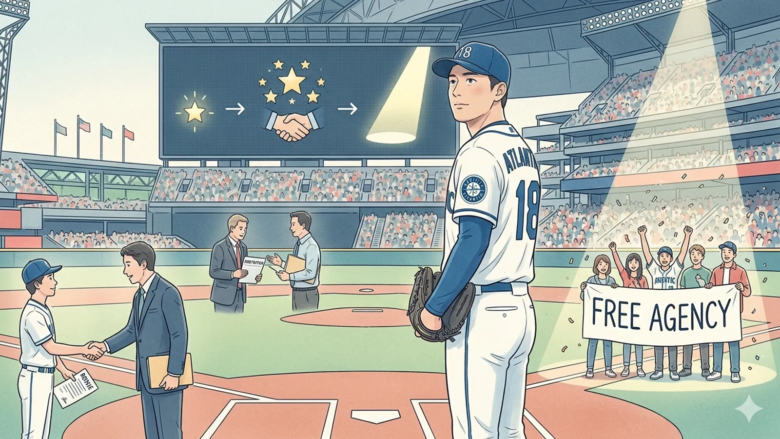 MLBのFA取得期間の意味をAIの考察で比較する記事のサムネイル