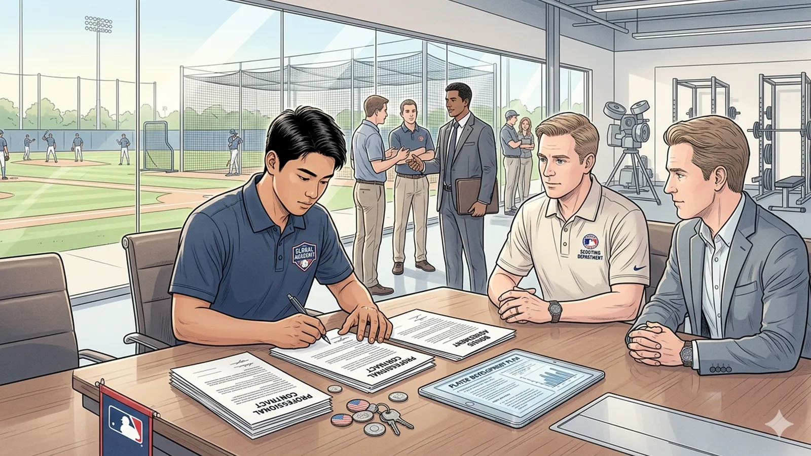 MLBの国際選手制度の構造をAIの考察で比較する記事のサムネイル