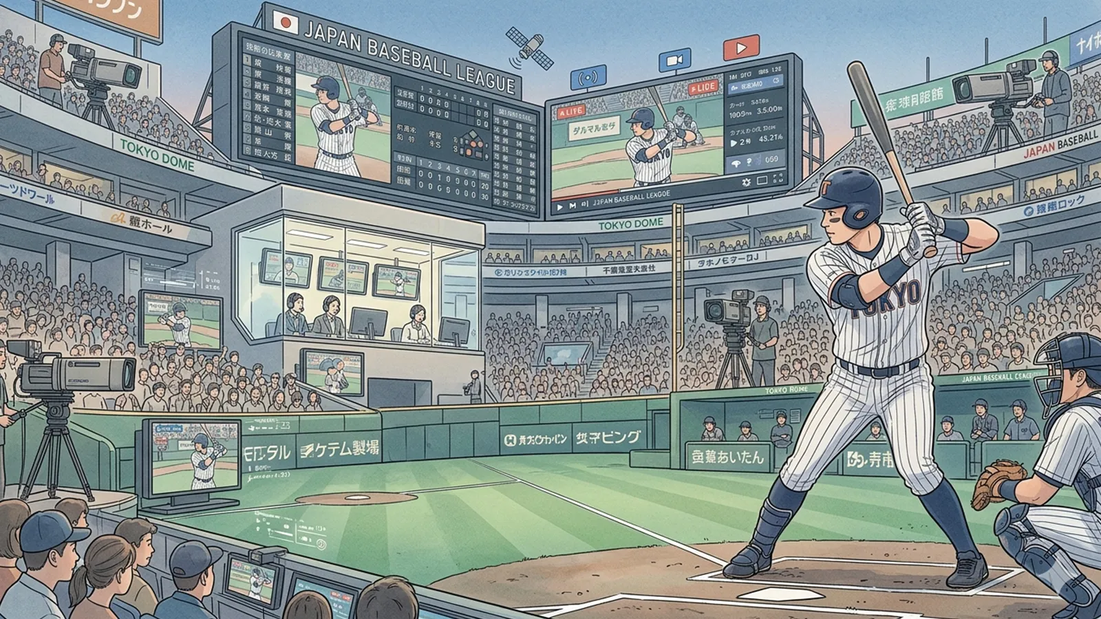 日本プロ野球の放映権構造をAIの考察で比較する記事のサムネイル