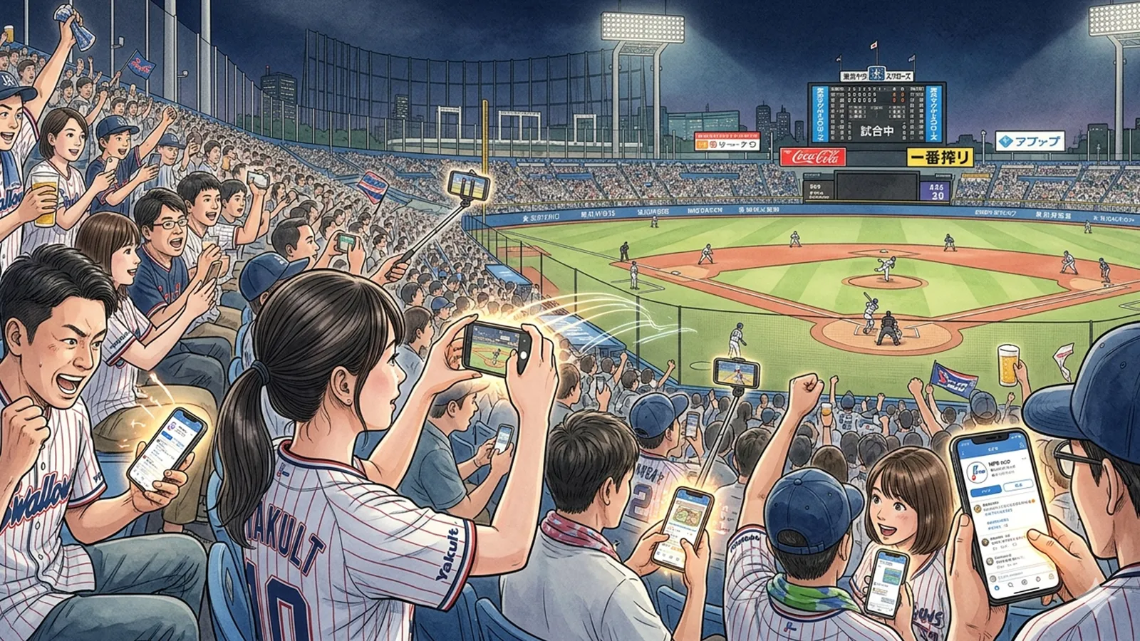 日本プロ野球におけるSNSとファン体験の変化をAIの考察で比較する記事のサムネイル