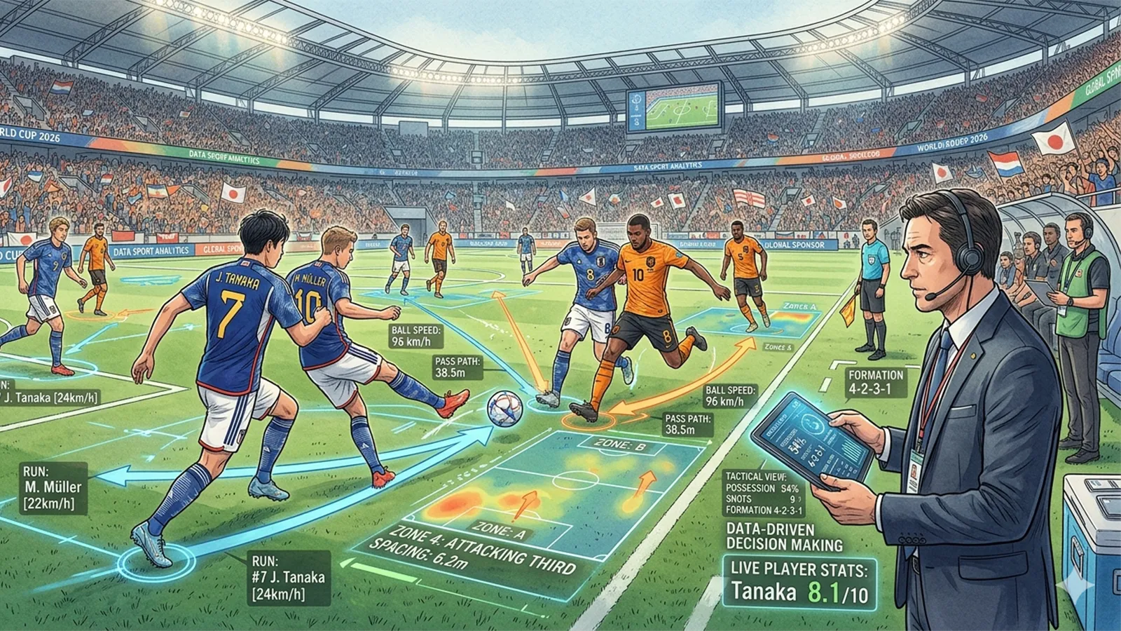 ワールドカップ戦術とAI分析の関係を考察比較する記事のサムネイル